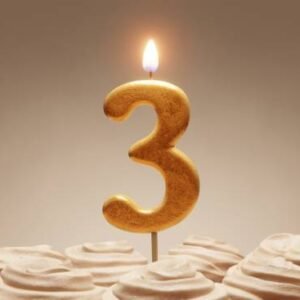 Number 3 candles