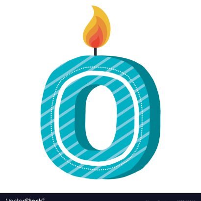 birthday candle with number zero vector illustration design